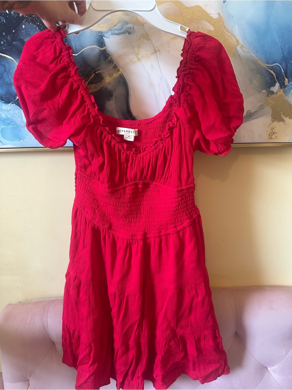 Cute red areopastale dress size m